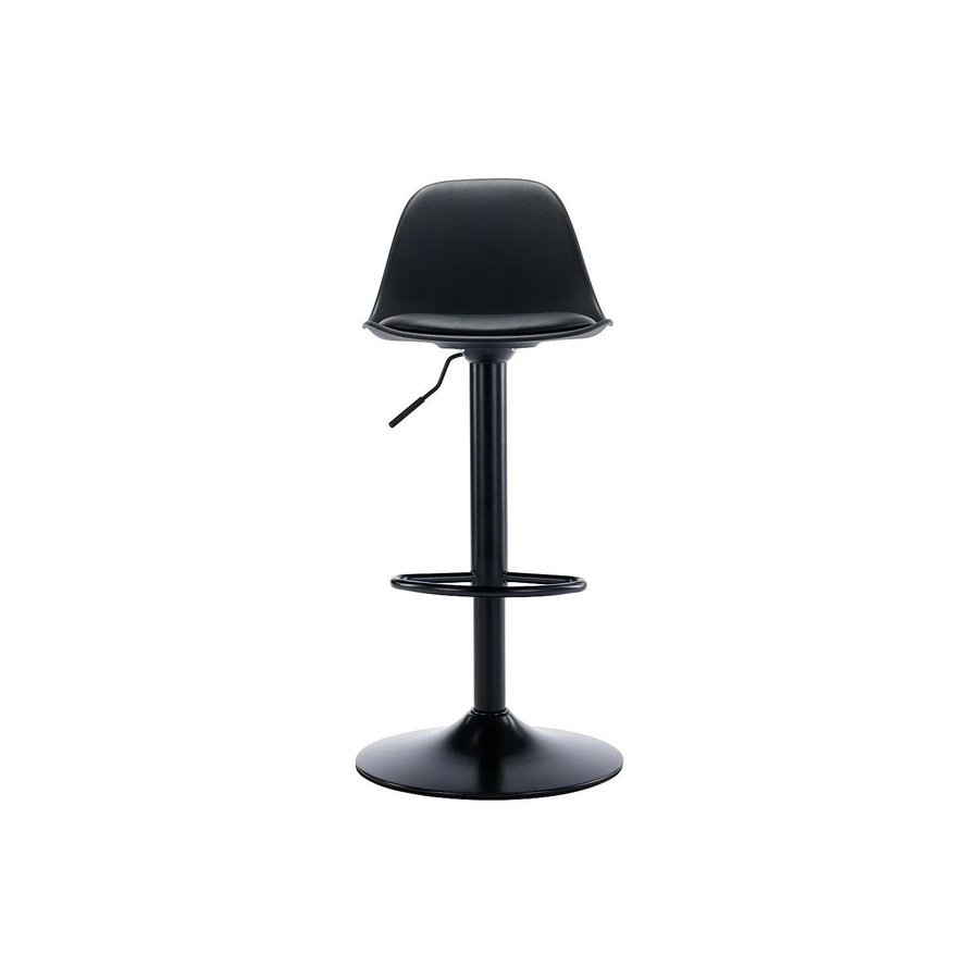 Barhocker Xafy Vente-unique Schwarz mit Metallgestell und Kunstleder, Höhe: 390 cm, Breite: 41 cm, Tiefe: 41 cm - Bild 2