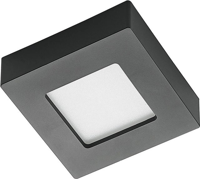 PRIOS LED Deckenleuchte Alette 9917076 Modern Schwarz aus Aluminium, 1-flammig, dimmbar, IP44 Badezimmerleuchte - Bild 1