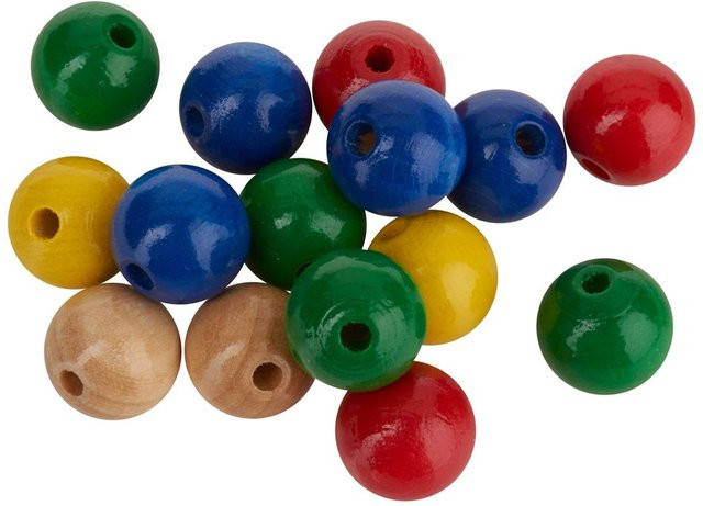 Bunte Holzperlen von stafil mit einem Durchmesser von 15 mm - Bild 1