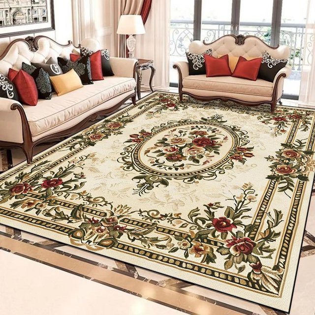 Lodestar Blumenteppich im europäischen Retro-Stil, mehrfarbig, B/T: 120 x 160 cm - Bild 1