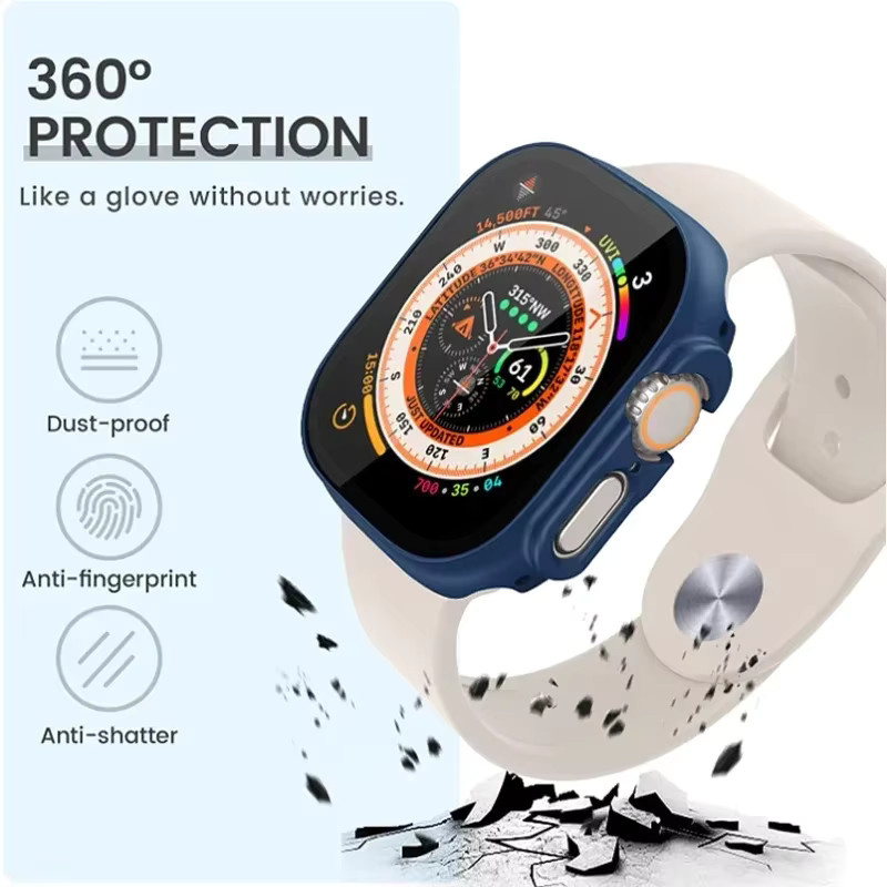 JBAILI 2-in-1-Hülle für Apple Watch Ultra 49 mm, Silikon, Weiß - Bild 2