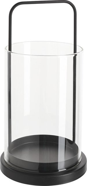 VBS Windlicht Laterne Noir in Schwarz aus Glas und Metall, Höhe: 20,5 cm, Breite: 9,5 cm, Tiefe: 9,5 cm - Bild 1