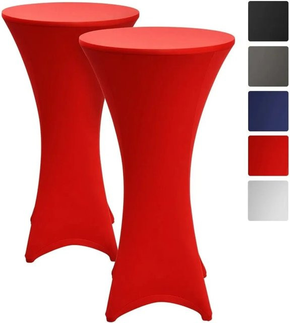 Beautissu Stella Stehtischhusse Rot, 2-teiliges Set, rund, Durchmesser: 80 cm - Bild 1