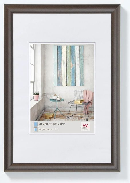 Walther Design Trendstyle Kunststoff Bilderrahmen in Schwarz und Grau, B/H: 20 x 30 cm - Bild 1