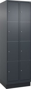 C+P Schließfachschrank Classic PLUS mit Sockel und 2 Abteilen, Farbe Anthrazitgrau/Schwarz, H x B x T: 195 x 60 x 50 cm - Bild 1
