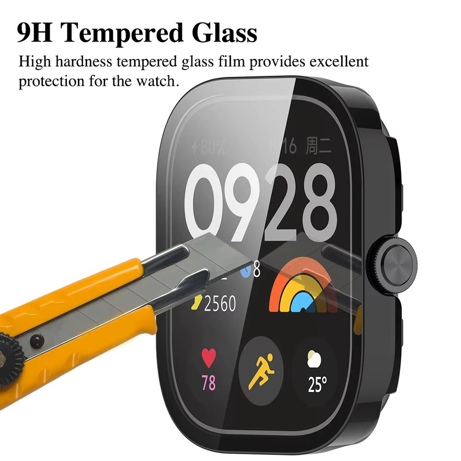 Mptionx Hülle für Xiaomi Redmi Watch 4, Schwarz, PC-Abdeckung - Bild 2