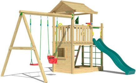 JUNGLE GYM Spielanlage Cavern in Grün-Braun, B/T/H: 327 x 426 x 284 cm - Bild 1