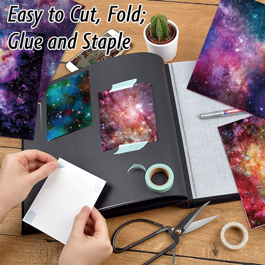 24 Stück Scrapbook-Papier mit Weltraum-Galaxie-Motiv in Multicolor für Bastelarbeiten und Dekoration - Bild 4