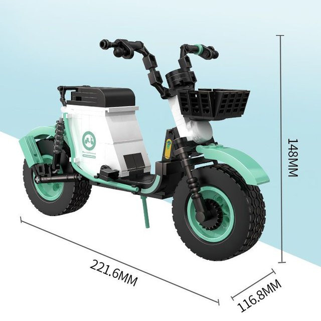 KNEW BUILT Elektrofahrrad-Roller-Modell, Mini-Bausteine, Konstruktionsspielzeug - Bild 1