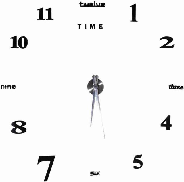 Moderne DIY Wanduhr im 3D Spiegel-Design von TOMTOP JMS in Schwarz - Bild 1