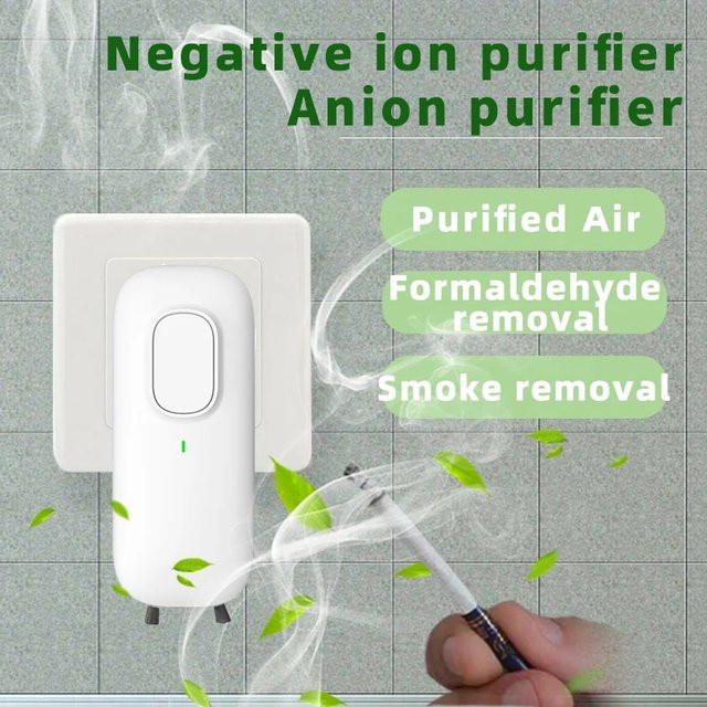 ENERFER Mini-Anionenreiniger in Weiß als Plug-in-Luftreiniger mit Negativ-Ionen-Generator zur Geruchsentfernung für Zuhause, Badezimmer und Haustiere - Bild 1