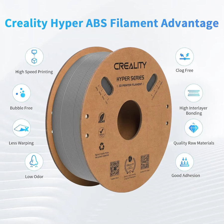 Creality Hyper ABS Filament 1,75mm Weiß für Hochgeschwindigkeits-FDM-3D-Drucker, 1kg Spule - Bild 2