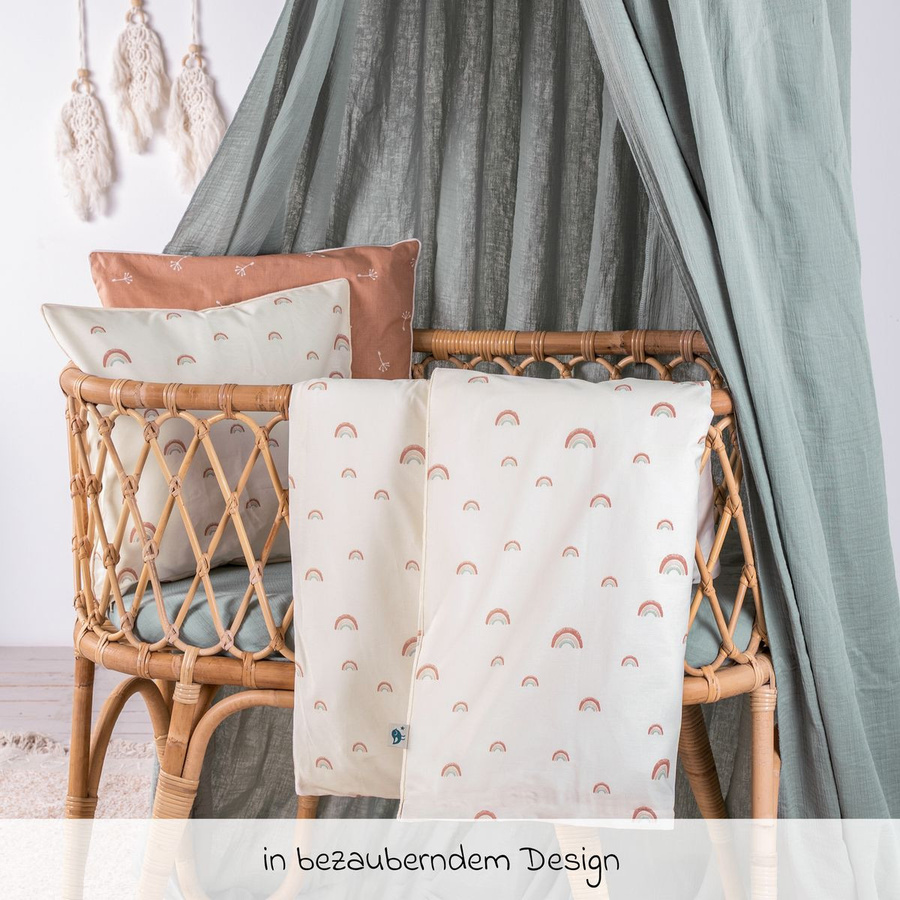Julius Zöllner Organic Bettwäsche Rainbow aus Bio-Baumwolle, Farbe: Multicolour/Beige, Kissen: 80 x 80 cm, Kopfkissen: 35 x 40 cm - Bild 2