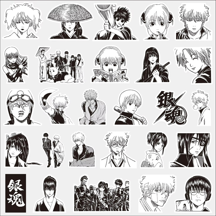 80 Stück Gintama Aufkleber Set in Multicolour für DIY Tagebuch und Handyhülle - Bild 2