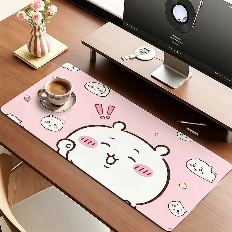 C-Chiikawa Mauspad in Pink für Büro und Gaming, groß, rutschfest und wasserdicht - Bild 4