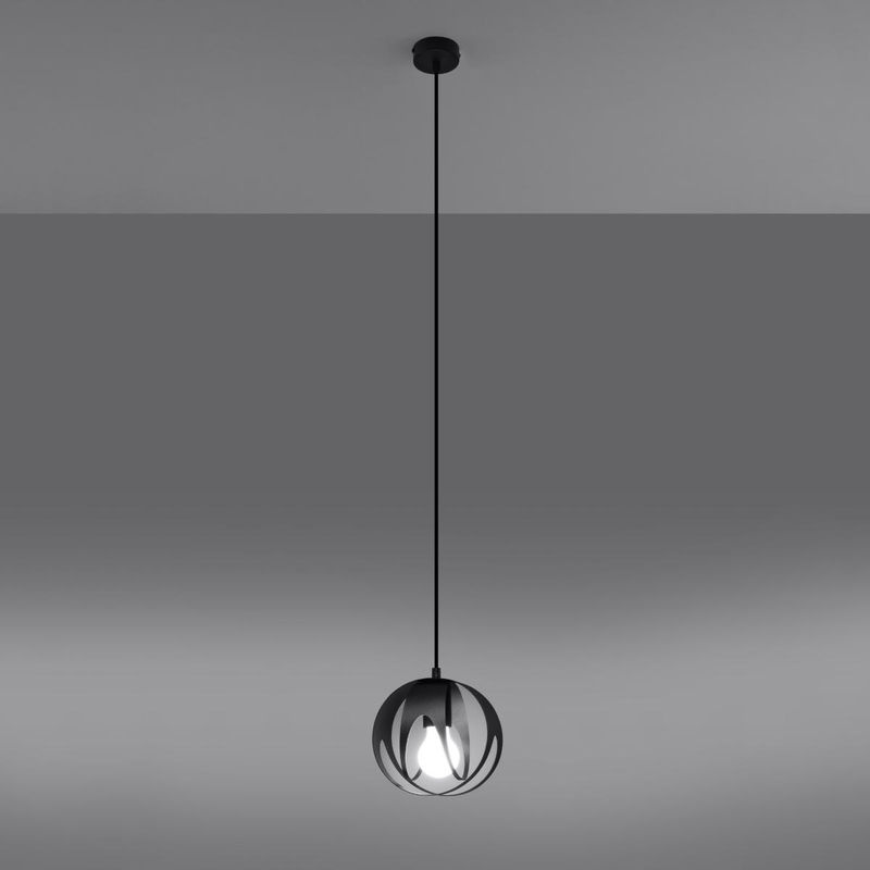 Sollux Pendelleuchte Tulos Schwarz Modern E27 aus Metall - Bild 3