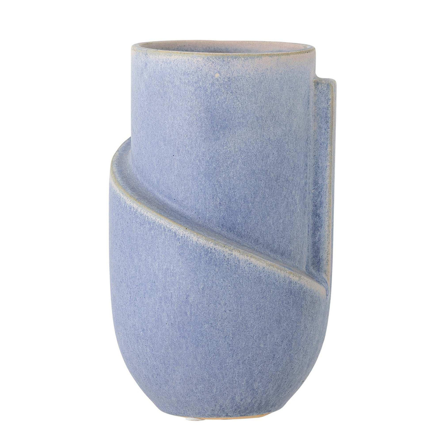 Bloomingville Keramikvase Norbert in Blau aus Steingut, Höhe: 18,5 cm - Bild 1