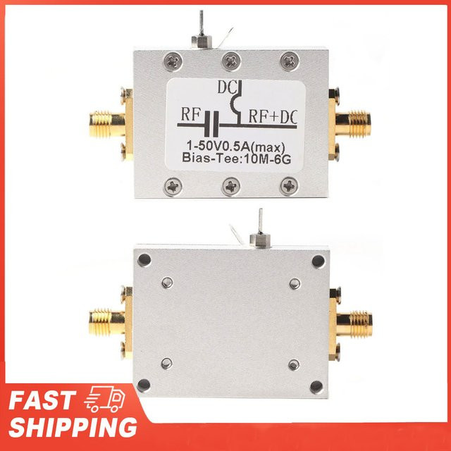 KKMOON Breitband Hochfrequenz Bias Tee 10 MHz-6 GHz Koaxial-T-Stück in Silber und Grau - Bild 1