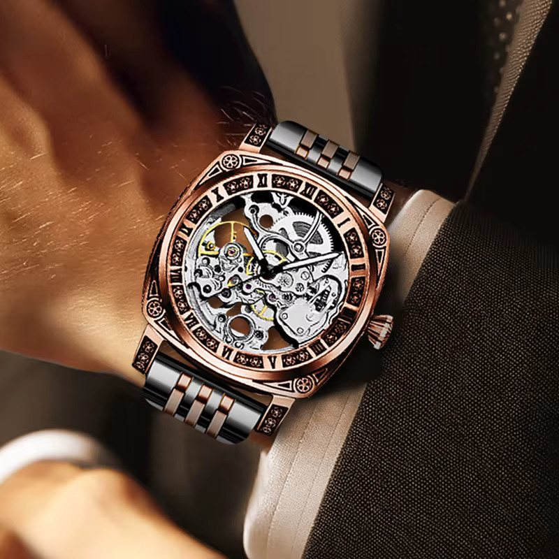 CAROTIF Armbanduhr, Roségold, Edelstahl, Analoguhr, Herren - Bild 4