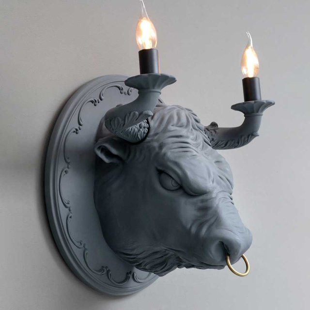 Karman Corrado Wandleuchte Grau aus Keramik und Metall mit LED und E14 Fassung - Bild 1