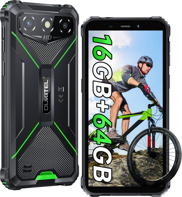 Oukitel G3 Robustes Android Smartphone mit 256 GB Speicher, 6 Zoll HD-Display, 6300 mAh Akku und IP68/IP69K Zertifizierung in Schwarz oder Grün - Bild 1
