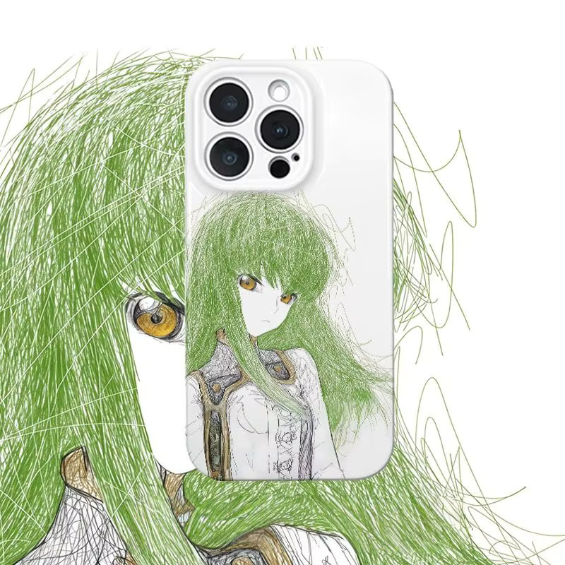 Anime Handyhülle CC Lelouch Lamperouge CODE GEASS RE Surrection Hard Cover für iPhone 11 bis 17 Pro Max Plus Air Mini in Weiß - Bild 2
