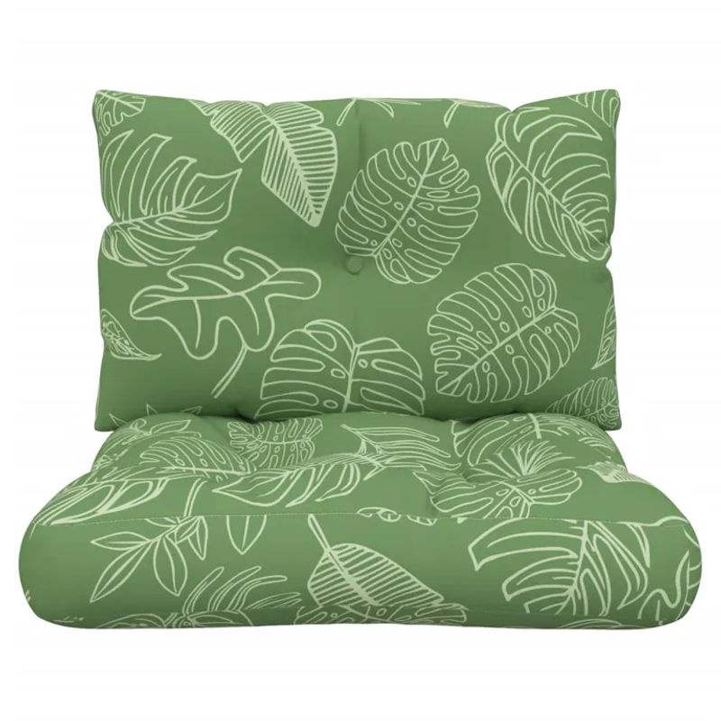 Vidaxl Palettenkissen Set aus 2 Stück mit Blumenmuster in Grün aus Oxford-Gewebe - Bild 6