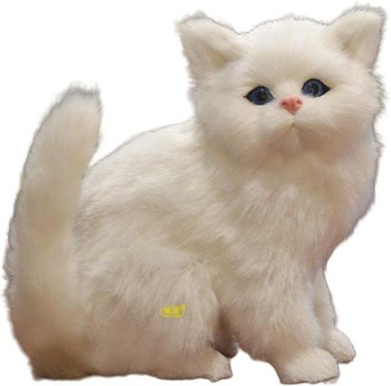 Yiran toy Sitzkatze Plüschtier, Kätzchenmodell, Weiß, 16cm - Bild 1