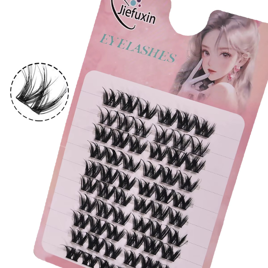 JIEFUXIN Wimpernverlängerung Cluster Fake Lashes, 60 Stück, Unisex - Bild 3