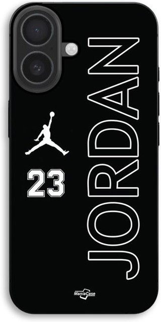 MANIACASE Handyhülle für iPhone 17 aus Silikon TPU in Schwarz mit Jordan 23 Logo - Bild 1