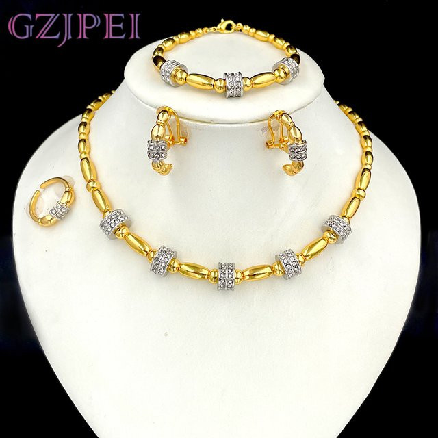 GZJPEI Schmuckset Gothic, Zirkonia, Gold, Damen - Bild 1