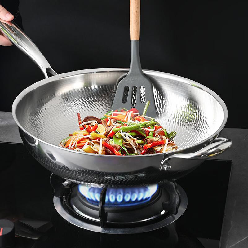 Zhuochuang Wok mit Rundboden aus Titan in Silber, Durchmesser: 36 cm - Bild 6