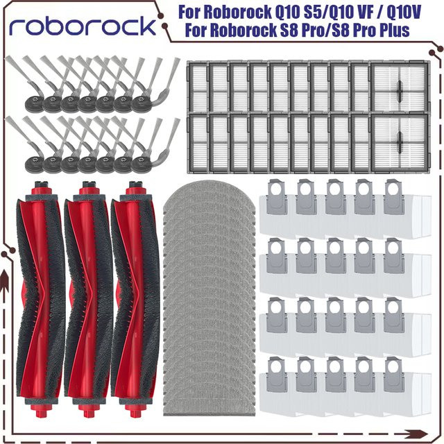 Roborock Ersatzteil-Set für Q10 S5, Q10 S5+, Q10V, Q10V+, Q10 VF, Q10 VF+ mit Hauptbürste, HEPA-Filter und Staubbeuteln in Multicolour - Bild 1