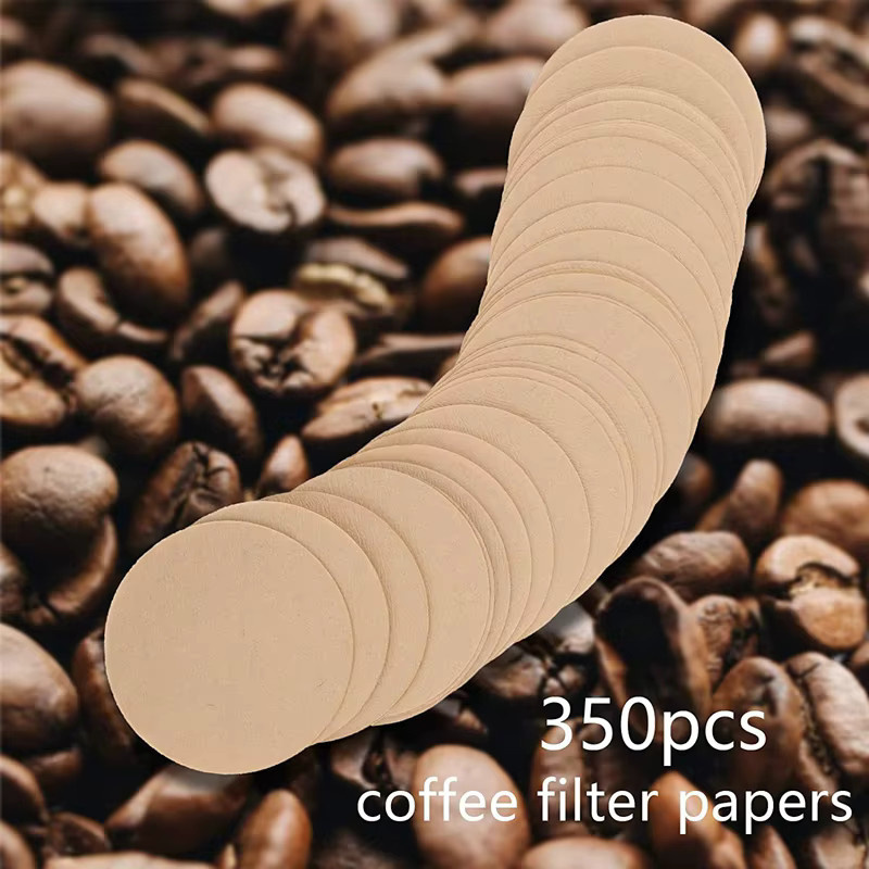 350 Stück runde Kaffeefilter aus Papier für Aeropress Kaffee- und Espressomaschinen in Beige und Braun - Bild 2