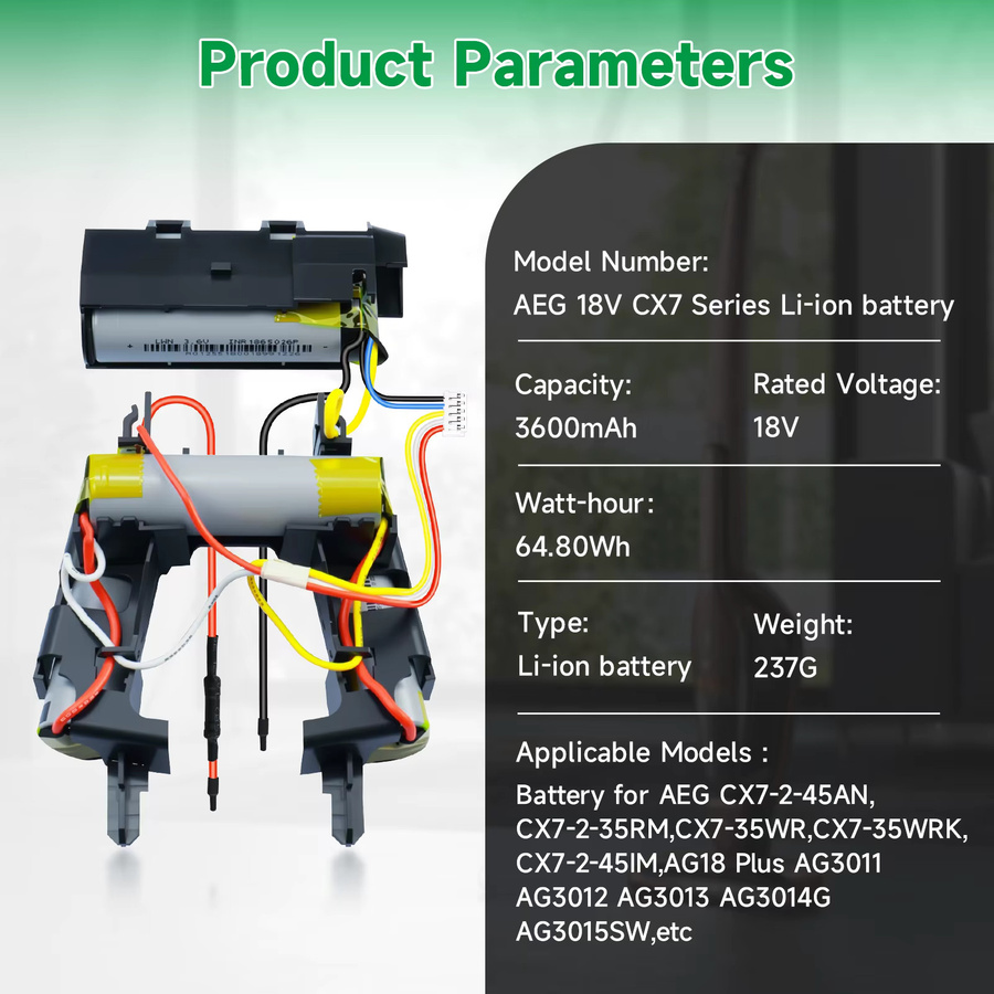 PALO 18V 3600mAh Lithium-Ersatzakku für Electrolux AEG CX7, CX7-2-45AN, CX7-2-35RM, CX7-35WRK, AG18 Plus und AG3011, AG3012 - Bild 4