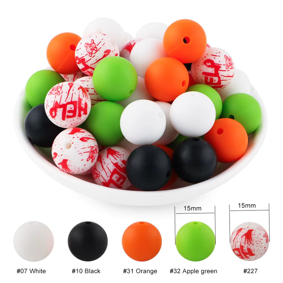 kovict Silikon Fokal Perlen Set, Halloween, Bunt, Unisex - Bild 3