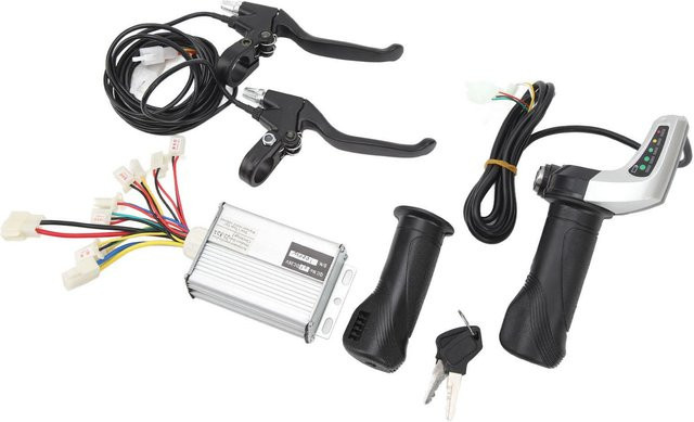 Igeteck Elektrofahrrad Controller Umbausatz mit Gasgriff, 36V Display und Bremshebel in Schwarz - Bild 1