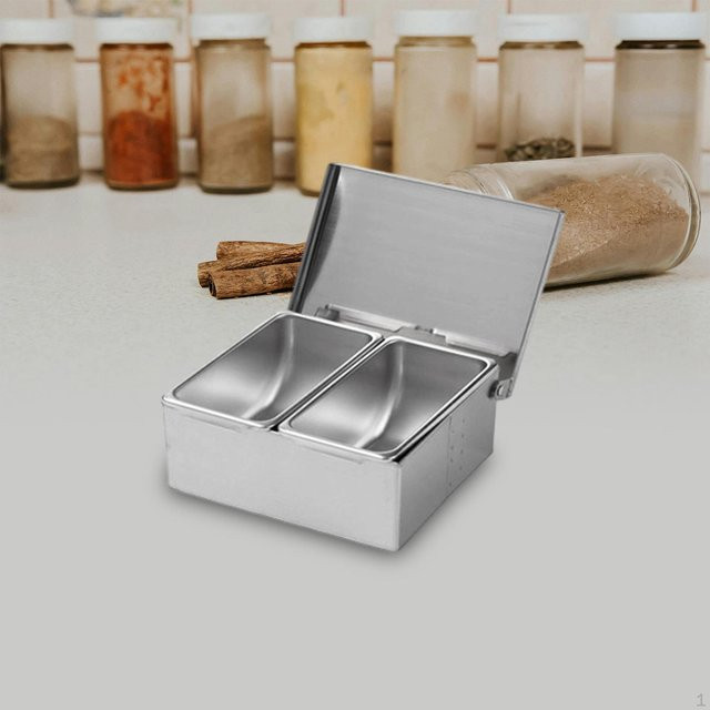 DIY and Beyond Edelstahl Gewürzspender in Silber mit abnehmbarer Topping-Station und Fächern für Profis - Bild 1