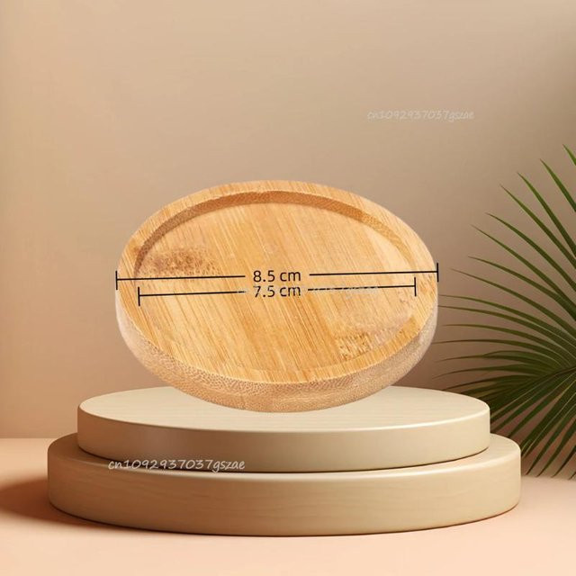 YULIN Organizer Tablett aus natürlichem Bambus Holz in Ovaler Form, Beige - Bild 1