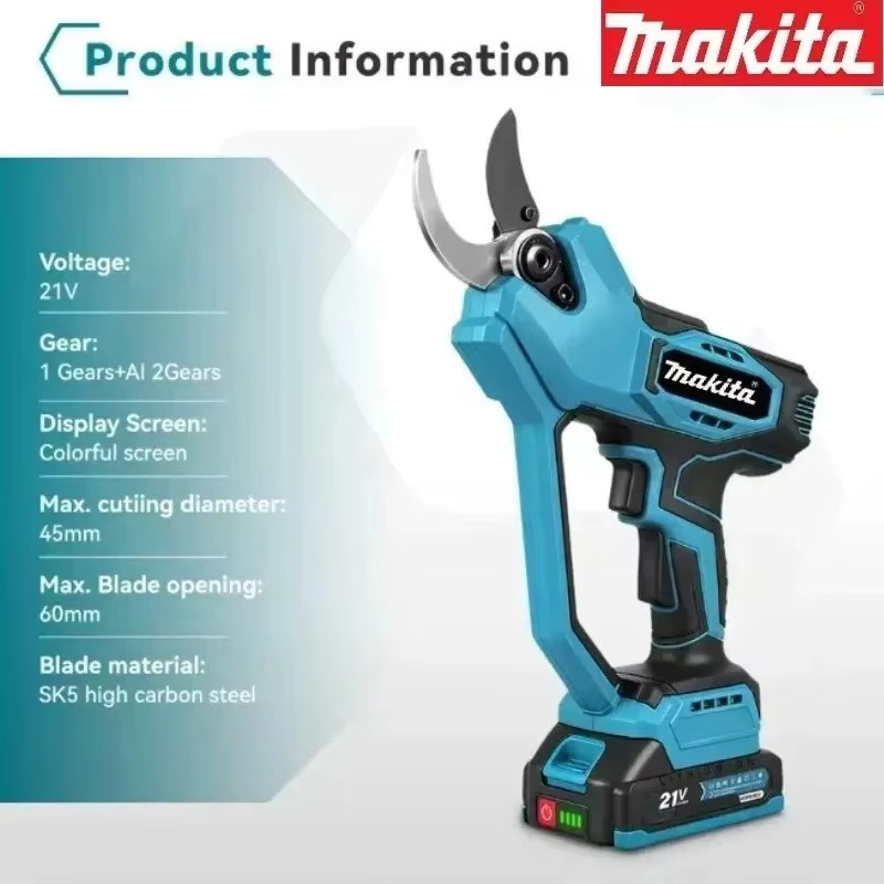 Makita kabellose Gartenschere mit bürstenlosem Motor in Blau für Profis - Bild 5