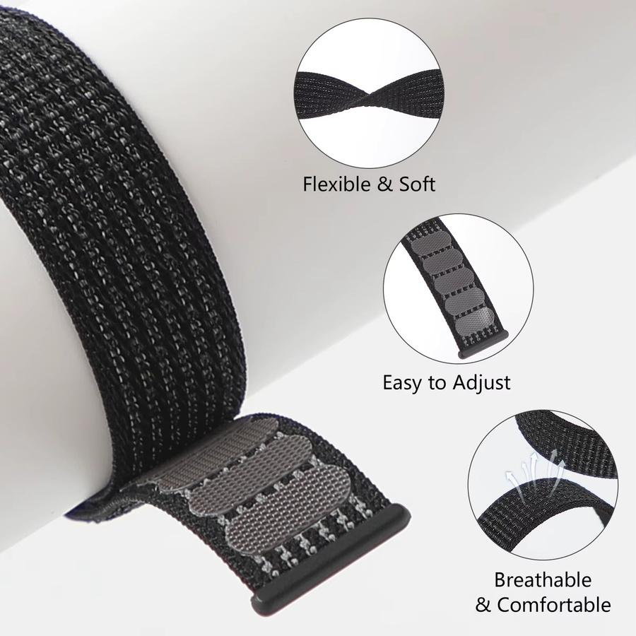 Uhrenarmband Textil/NATO, Schwarz, Unisex - Bild 3