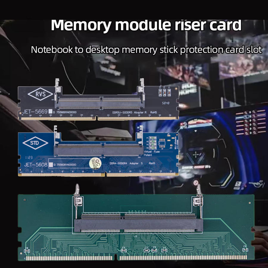 ATUOTIN SO-DIMM zu PC-DIMM Speicheradapterkarte für DDR3 und DDR4 zur Laptop-zu-Desktop-RAM-Aufrüstung - Bild 2