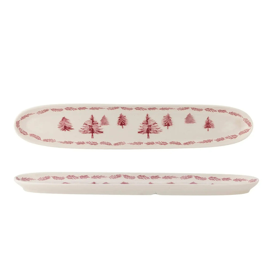Bloomingville Servierschale Wonderland in Rosa mit floralem Design aus Keramik, B/H: 35 x 6 cm - Bild 1