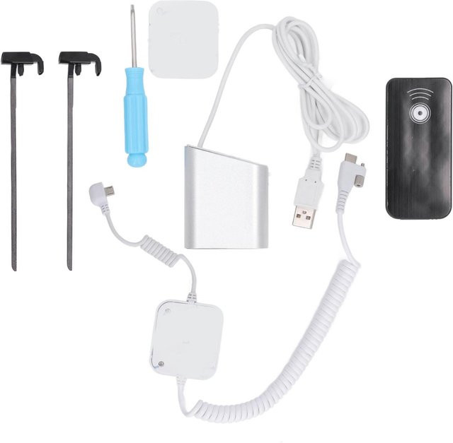 Diebstahlsicherer Ausstellungsständer von GoolRC mit Sicherheitsalarm und Ladefunktion für Mobiltelefone in Weiß und Silber - Bild 1