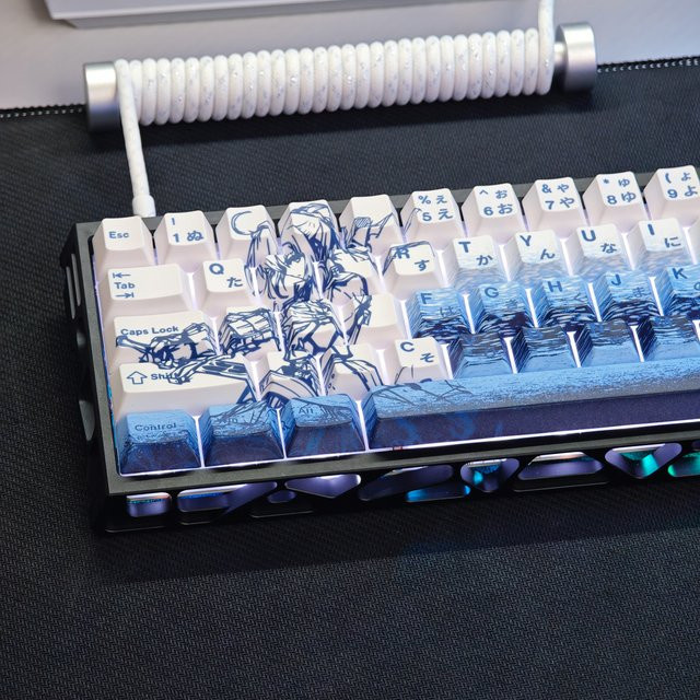 Chreey Sabre PBT Tastenkappen mit 2D-Animation für mechanische Tastaturen wie Wooting 60 65 67 68, 73 Tasten, Mehrfarbig - Bild 1