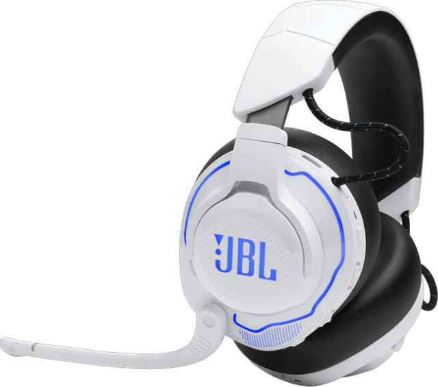 JBL Quantum 910P Wireless Gaming-Headset Over-Ear in Weiß/Blau für PC und PlayStation - Bild 2
