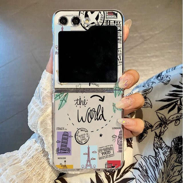 Transparente Handyhülle mit Flugzeug-Berg-Motiv für Samsung Galaxy Z Flip 7 6 5 4 3 5G aus PC - Bild 1