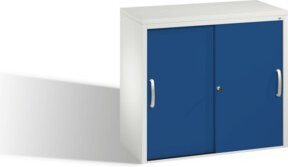 C+P Sideboard Acurado mit Schiebetüren, Front Enzianblau, Korpus Lichtgrau, H: 72 cm, B: 80 cm, T: 40 cm - Bild 1
