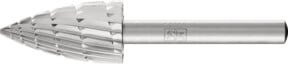 PFERD HSS Frässtift Spitzbogenform in Silber, Durchmesser: 16 mm, Länge: 30 mm, Schaft-Durchmesser: 6 mm, Körnung: mittel, mit Spanbrecher - Bild 1