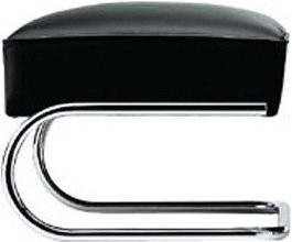Thonet Hocker S 411 H in Schwarz mit Lederbezug - Bild 1